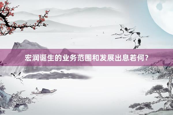 宏润诞生的业务范围和发展出息若何？